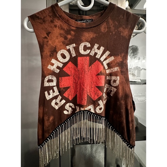 Red Hot Chili Peppers Rhinestone Fringe Tank Top. Size Small. NWT - Picture 3 of 12